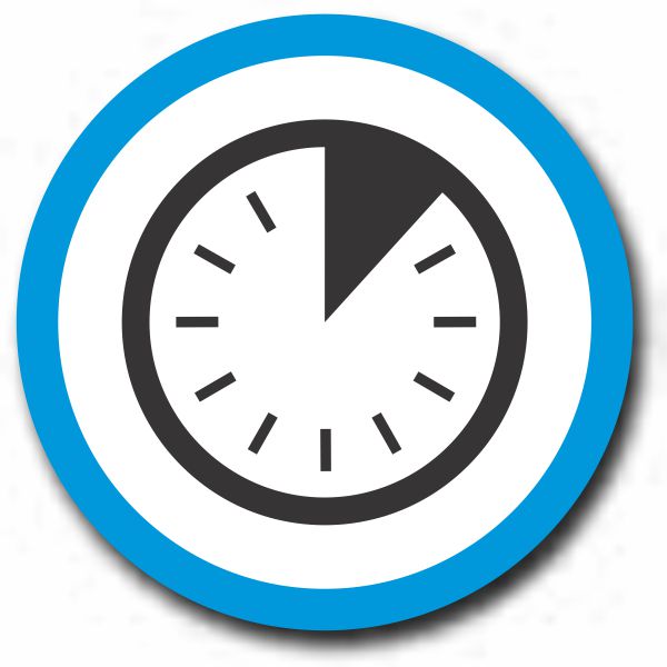 More Productivity due to 5 min setting time icon